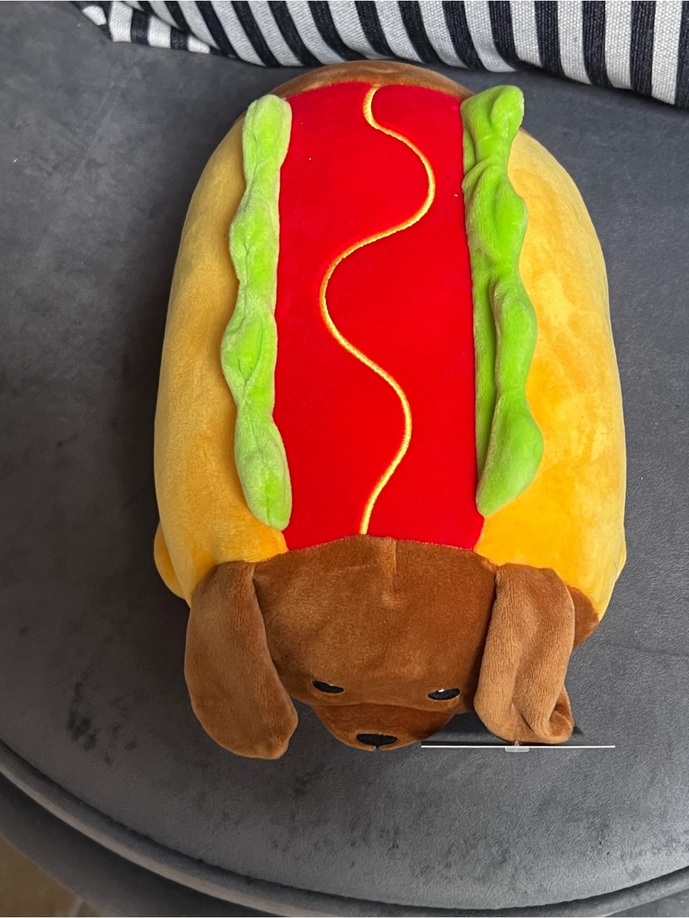 Plush Dog Hot  - Brown, Red & Green Plush smoochy pal